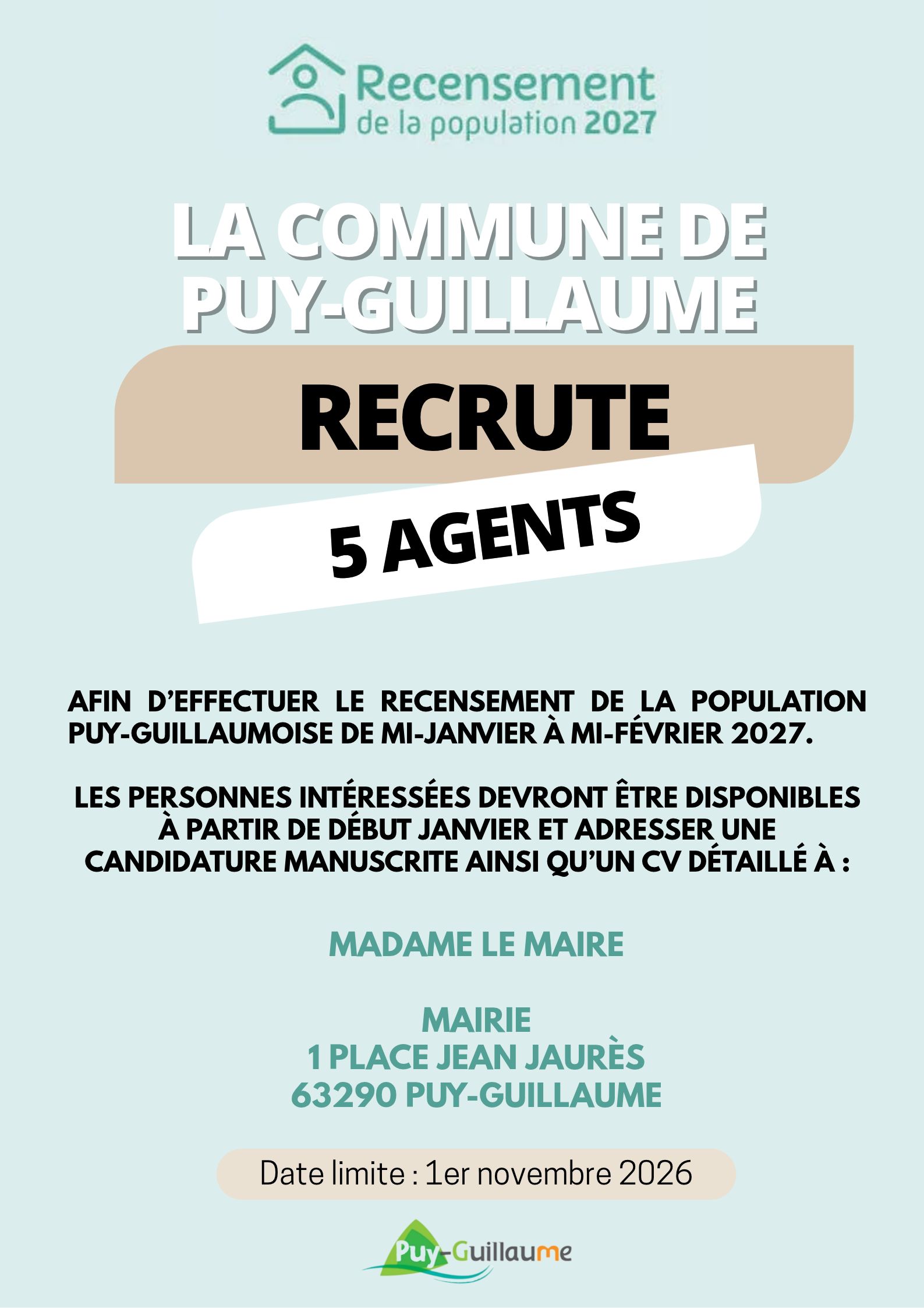 recensement 2027 recrutement